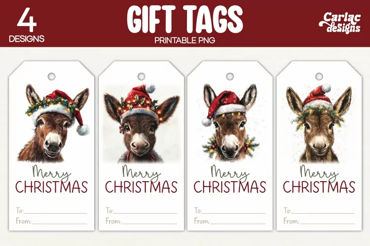 Christmas Gift Tags, Merry Christmas Printable Tags