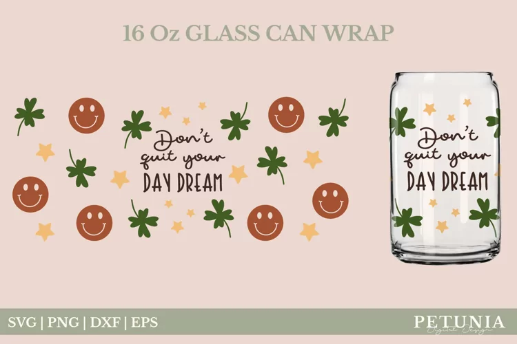 Motivational Quote Design | Motivational Glass Can Wrap SVG