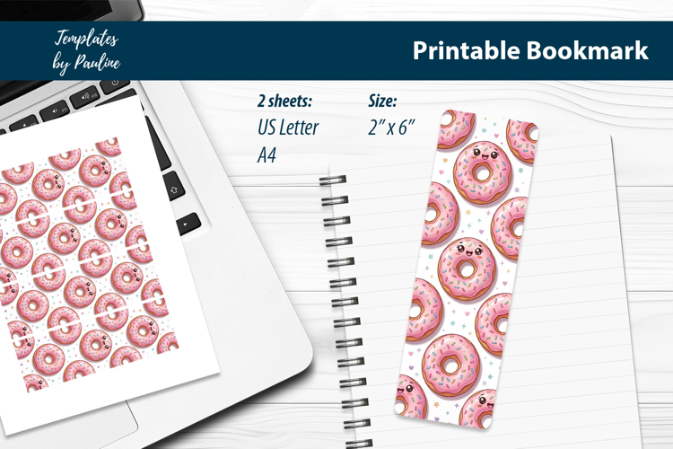Kawai Donut Bookmark Printable for Book Lovers