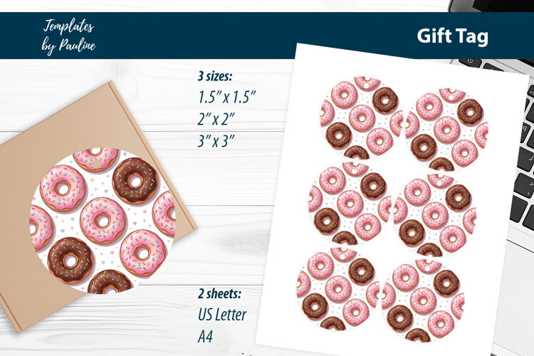 Donut Gift Tags Printable for Packaging example image 1