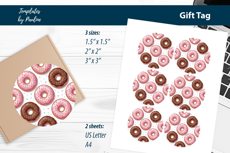 Donut Gift Tags Printable for Packaging