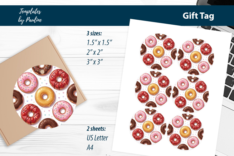 Donut Thank You Tags for Home Bakery, Printable Treat Tags
