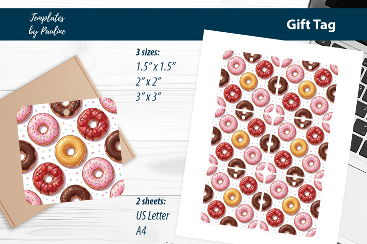 Donut & Coffee Gift Tags Printable