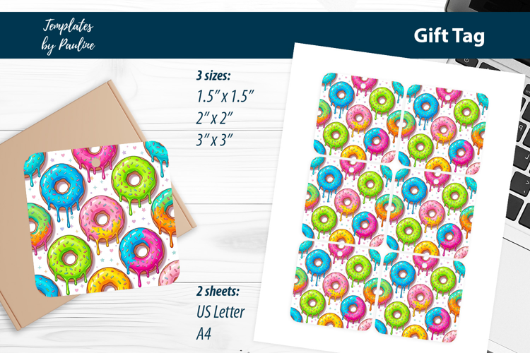 Donut Dessert Box Gift Tags Printable