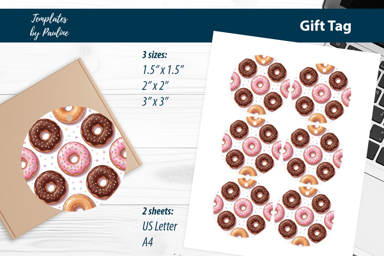 Printable Treat Tags, Donut Theme Party Decor