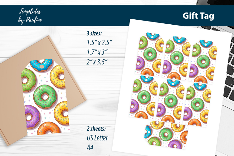 Donut Party Favor Tags for Kids Birthday Print and Cut