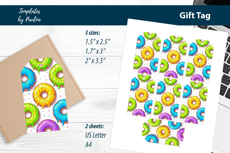 Donut Baby Shower Favor Tags Printable Print and Cut