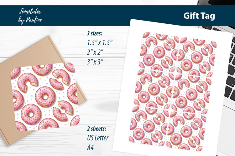 Donut Party Favor Tags, Kids Birthday Treat Tags