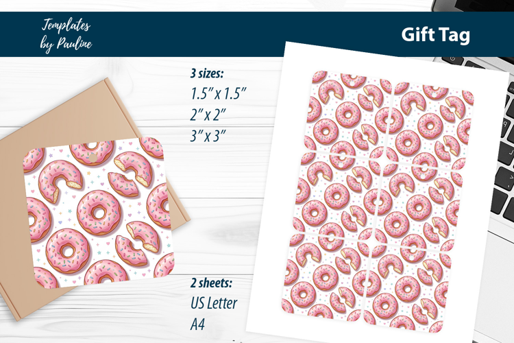 Donut Party Favor Tags, Kids Birthday Treat Tags