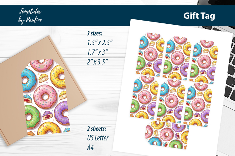 Donut Kids Birthday Treat Tags Printable Print and Cut