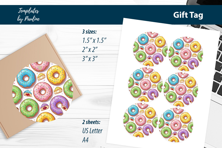 Donut Party Favor Tags for Kids Birthday Print and Cut