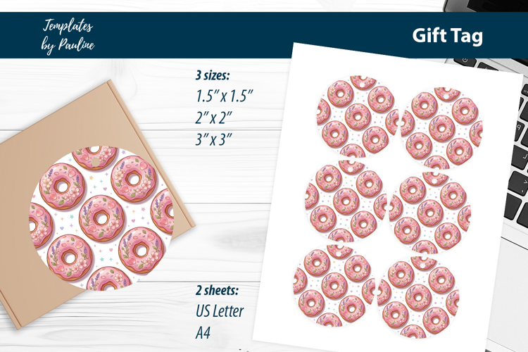 Donut Bridal Shower Gift Tags, Printable Favor Tags