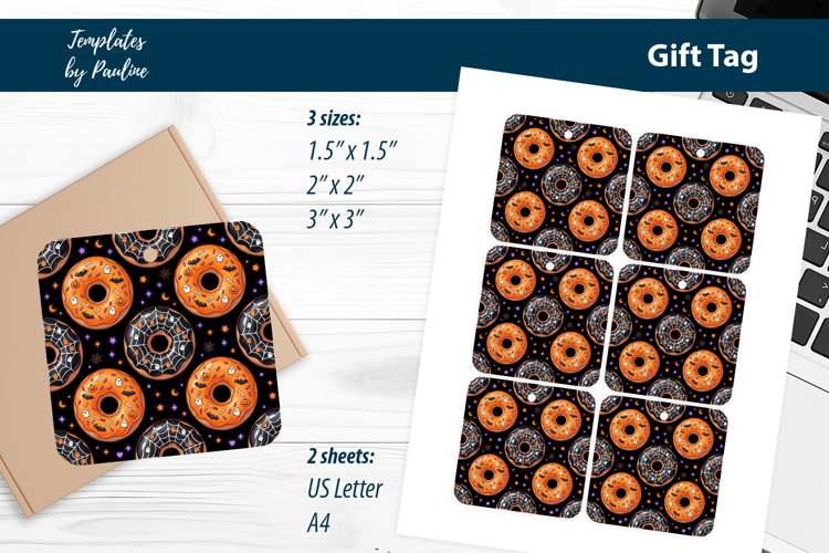 Donnut Halloween Treat Tags, Print and Cut