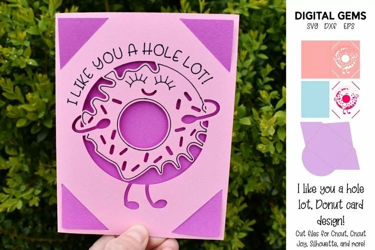 Cricut Joy Card! I like you a hole lot, Donut card design!