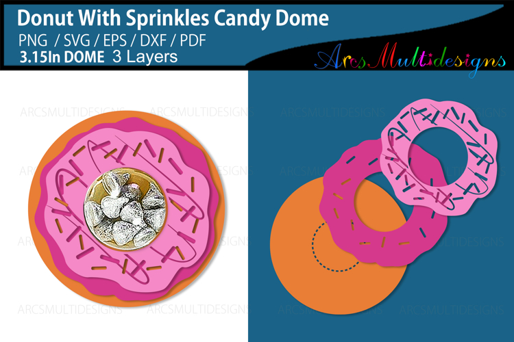 Donut with Sprinkles Candy Dome Holder