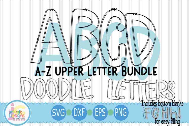 Doodle Letters SVG | Uppercase DIY Pattern Fill Transparent example image 1