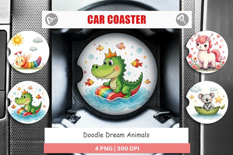 Car Coaster Doodle Dream Animals