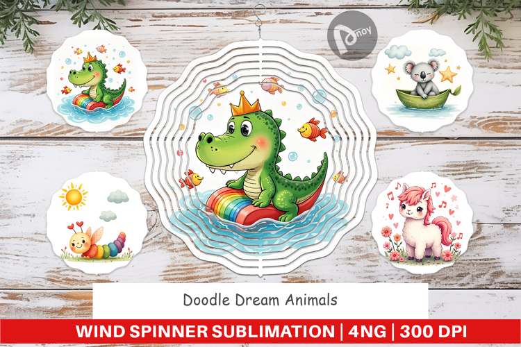 Wind Spinner Doodle Dream Animals