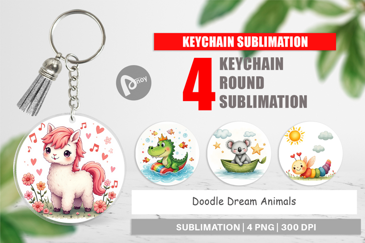 Keychain Doodle Dream Animals