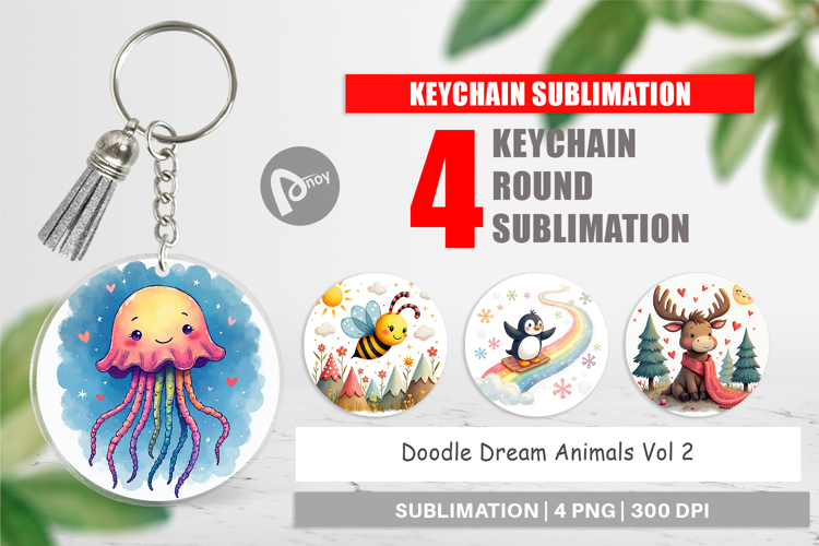 Keychain Doodle Dream Animals
