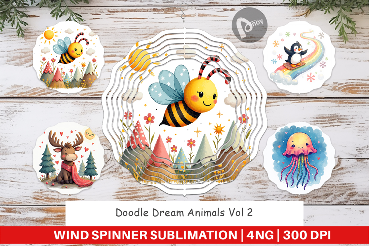 Wind Spinner Doodle Dream Animals