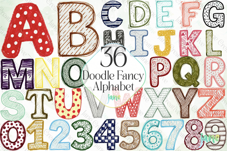 Doodle Fancy Abc Alphabet Bundle