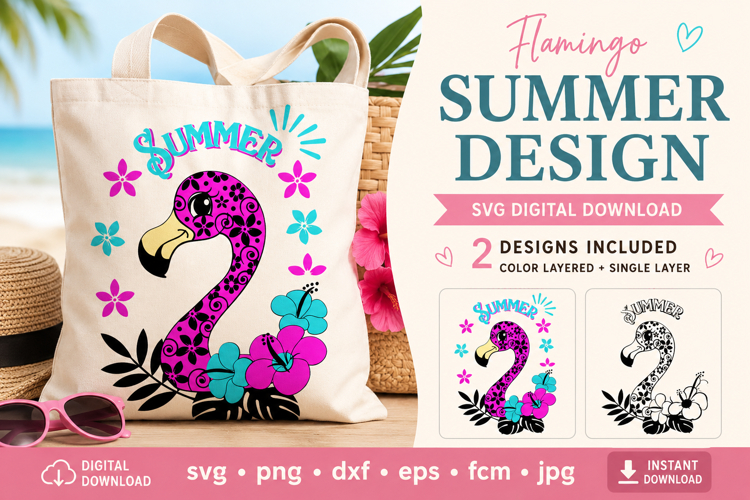 Doodle Flamingo svg, girl flamingo face