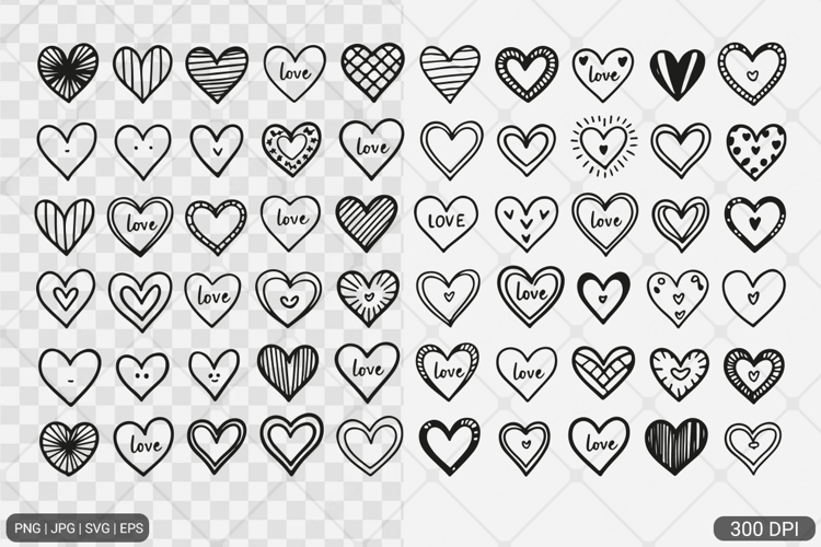 Doodle Heart SVG Collections example image 1