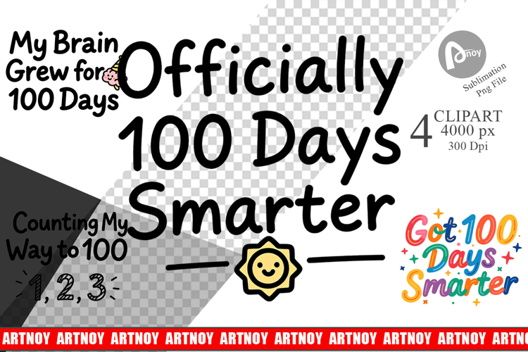 Doodle Marker 100 Days of School Clipart