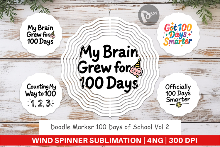 Doodle Marker 100 Days Wind Spinner