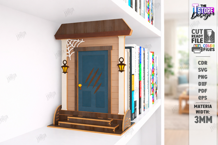 Decorative Door Bookends Laser Cut | Home Library Accessory