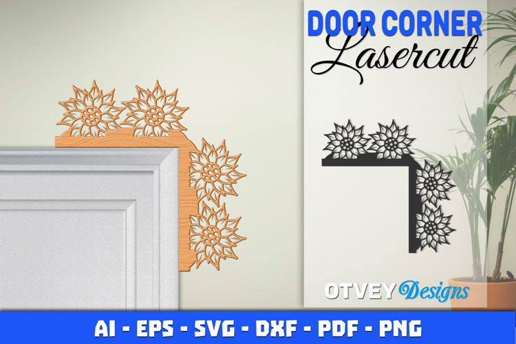 Door Corner Flowers Lasercut
