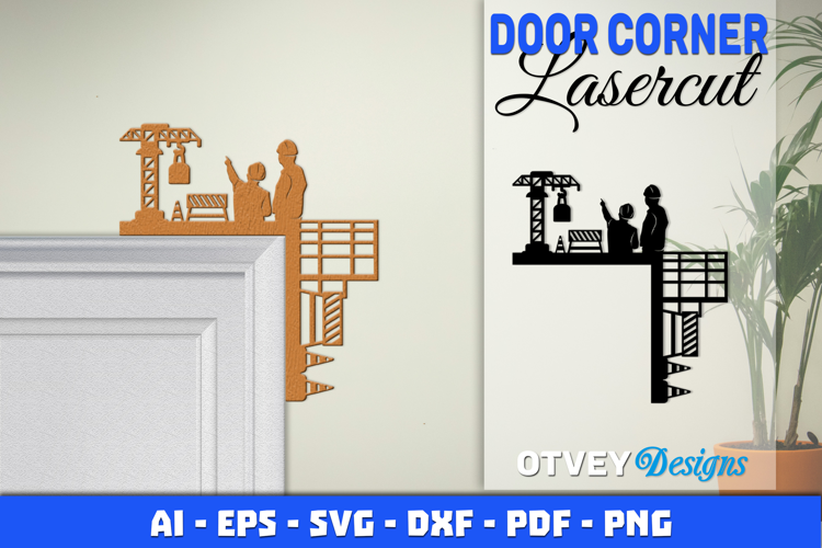 Door Corner Kids Room Construction Scene Lasercut