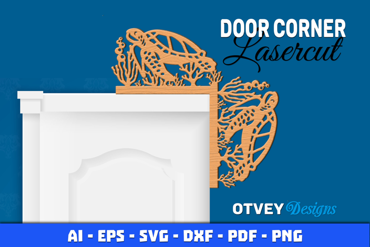 Sea Animals Door Corner Decoration Lasercut File SVG
