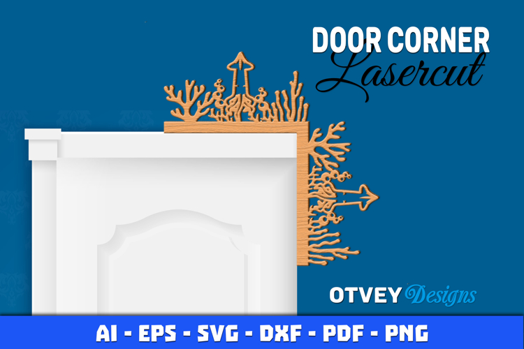 Sea Animals Door Corner Decoration Lasercut File SVG