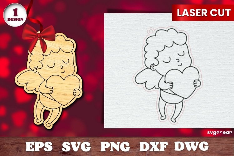 Cupid Valentine Gift Tag | Valentine's Day | Laser Cut example image 1