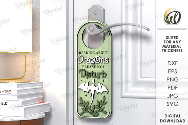 Door Hanger for readers Laser Cut. Door Knob Hanger SVG