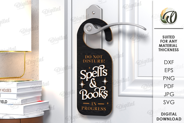 Door Hanger for readers Laser Cut. Door Knob Hanger SVG