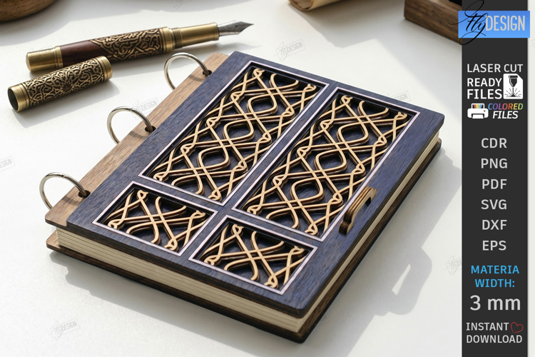 3D Miniature Door Notebook Cover Laser Cut | Vintage Design