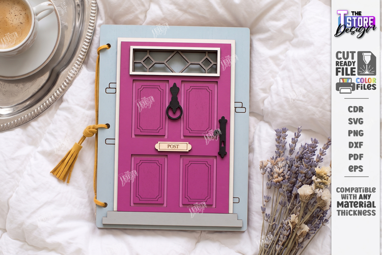 Wooden Door Notebook Cover Laser Cut | Vintage Door Laser
