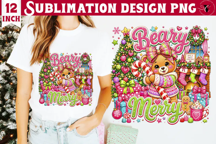 Dopamine Christmas sublimation | Pink Holiday Shirt Design