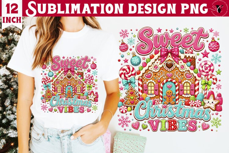 Dopamine Christmas sublimation | Pink Holiday Shirt Design example image 1