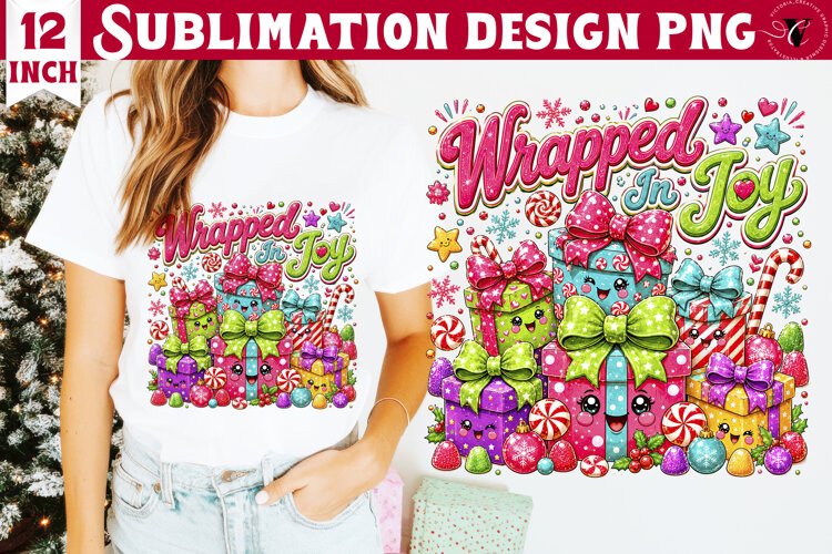 Dopamine Christmas sublimation | Pink Holiday Shirt Design example image 1