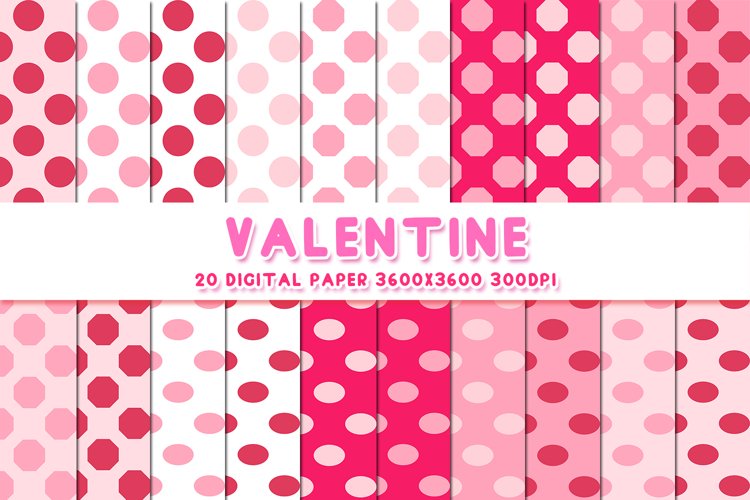 Dot Octagon Oval Valentine Seamless Pattern Digital Papers example image 1