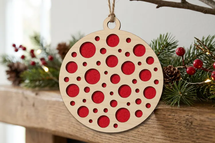 Dots Christmas Bauble SVG Laser Cut Ornament Design File