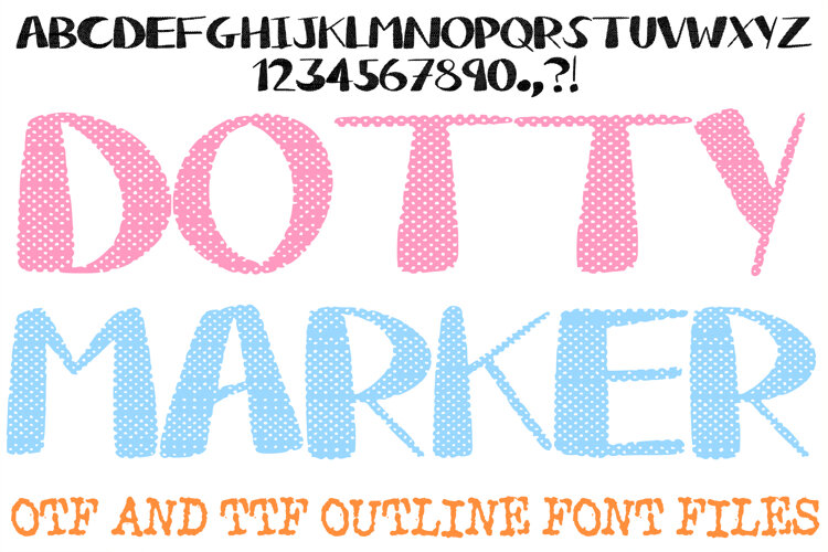 Dotty Marker ABC Font Typeface Chunky Doodle Alphabet OTF Illustration by Squeeb Creative