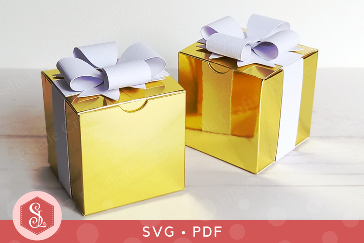 Double Bow Favour Box SVG and PDF Templates