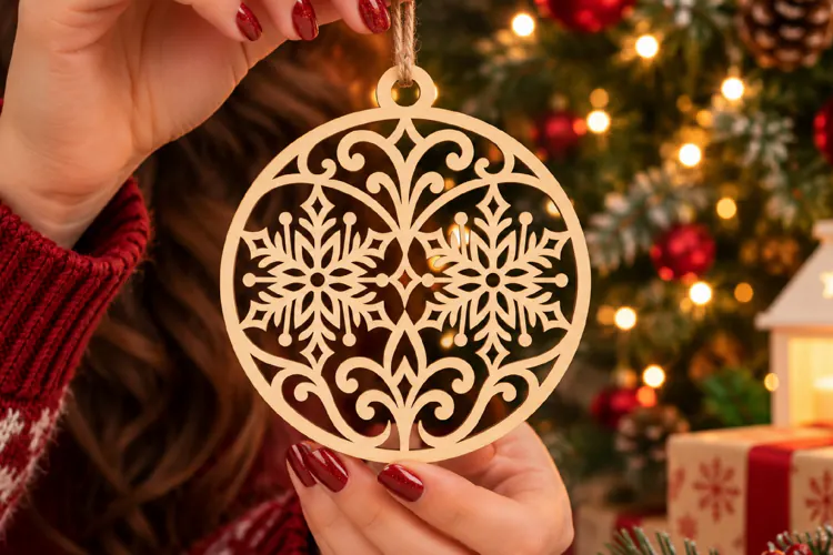 Double Snowflake Ornament Laser SVG File