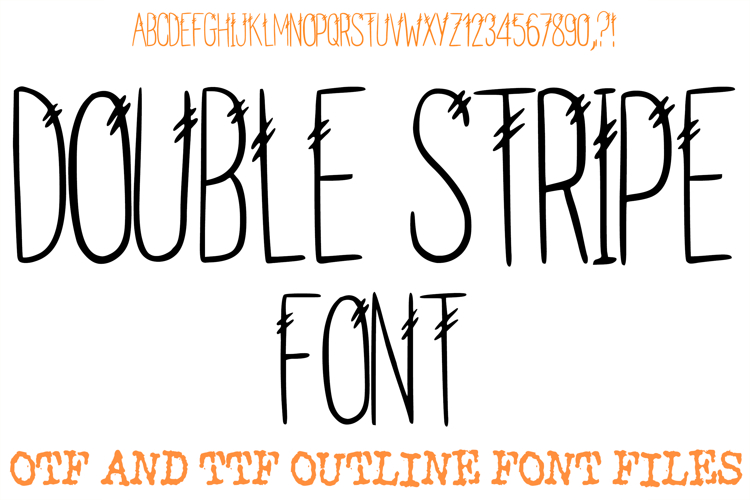 Double Stripe Alphabet Lettering Font Thin ABC OTF
