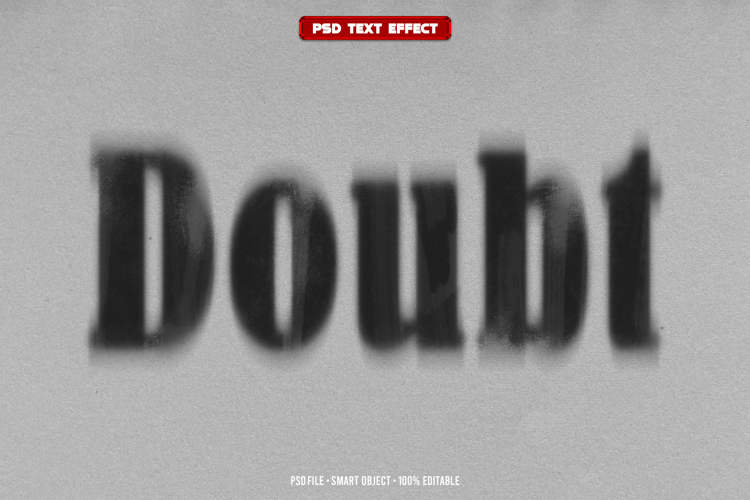 Doubt 3D editable text effect